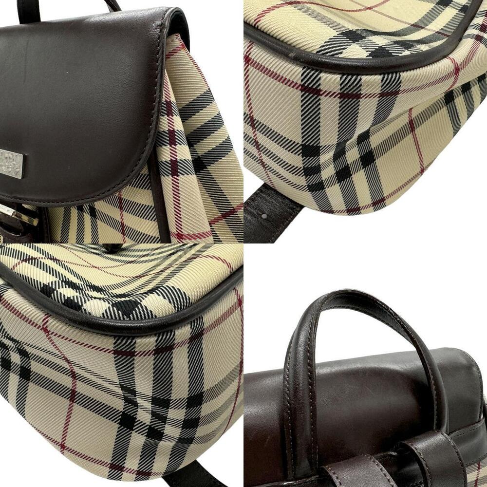 Burberry Leather Beige Brown Backpack Canvas - Picture 4 of 4